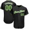 Custom Black Neon Green-White Authentic Baseball Jersey