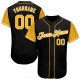 Custom Black Gold-White Authentic Baseball Jersey