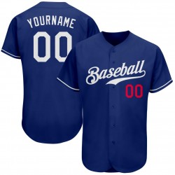 Custom Royal White-Red Authentic Baseball Jersey