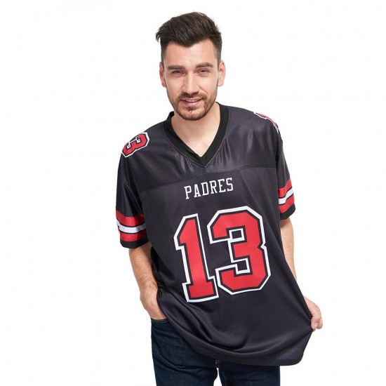 Custom Black Red-White Mesh Authentic Football Jersey