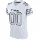 Custom White Silver-Black Mesh Authentic Football Jersey