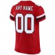 Custom Red White-Black Mesh Authentic Football Jersey