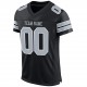 Custom Black Silver-White Mesh Authentic Football Jersey