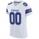 Custom White Royal-Black Mesh Authentic Football Jersey