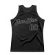 Custom Black Black-Silver Gray Authentic Throwback Basketball Jersey