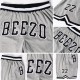 Custom Silver Gray Black-White Authentic Throwback Basketball Shorts