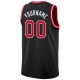 Custom Black Red-White Round Neck Rib-Knit Basketball Jersey