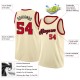 Custom Cream Red-Black Round Neck Rib-Knit Basketball Jersey