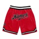 Custom Red Black-White Authentic Throwback Basketball Shorts