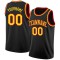 Custom Black Gold-Red Round Neck Rib-Knit Basketball Jersey