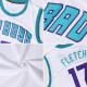 Custom White Light Blue-Pink Authentic Throwback Basketball Jersey