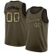 Custom Olive Camo-Black Round Neck Rib-Knit Salute To Service Basketball Jersey