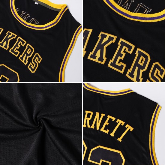 Custom Black Black-Old Gold Authentic Throwback Basketball Jersey