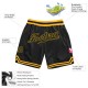 Custom Black Black-Gold Authentic Throwback Basketball Shorts