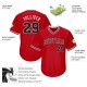 Custom Red Black-White Authentic Throwback Rib-Knit Baseball Jersey Shirt