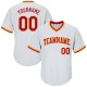 Custom White Red-Gold Authentic Throwback Rib-Knit Baseball Jersey Shirt