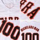 Custom White Red-Gold Authentic Throwback Rib-Knit Baseball Jersey Shirt