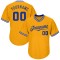 Custom Gold Royal-White Authentic Throwback Rib-Knit Baseball Jersey Shirt