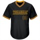 Custom Black Black-Gold Authentic Throwback Rib-Knit Baseball Jersey Shirt