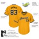 Custom Gold Black-White Authentic Throwback Rib-Knit Baseball Jersey Shirt