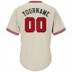 Custom Cream Red-Black Authentic Throwback Rib-Knit Baseball Jersey Shirt