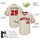 Custom Cream Red-Black Authentic Throwback Rib-Knit Baseball Jersey Shirt