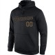 Custom Stitched Black Black-Old Gold Sports Pullover Sweatshirt Hoodie