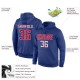 Custom Stitched Royal Red-White Sports Pullover Sweatshirt Hoodie