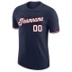 Custom Navy White-Red Performance T-Shirt