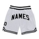 Custom White Black-Silver Gray Authentic Throwback Basketball Shorts