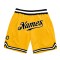 Custom Gold Black-White Authentic Throwback Basketball Shorts