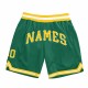 Custom Kelly Green Gold-White Authentic Throwback Basketball Shorts