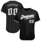 Custom Black Gray Strip White-Gray Authentic Baseball Jersey