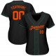 Custom Black Orange-Kelly Green Authentic Baseball Jersey