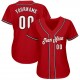 Custom Red White-Black Authentic Baseball Jersey