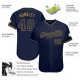 Custom Navy Navy-Old Gold Authentic Baseball Jersey