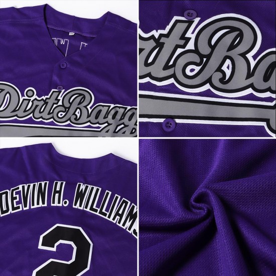 Custom Purple Light Blue-Pink Authentic Baseball Jersey