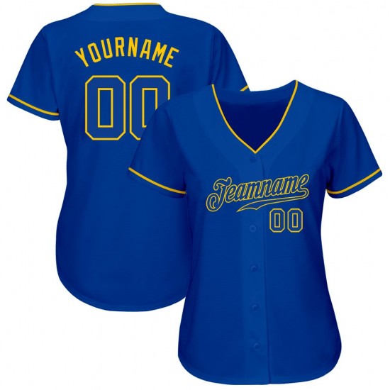 Custom Royal Royal-Gold Authentic Baseball Jersey