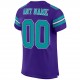 Custom Purple Aqua-White Mesh Authentic Football Jersey