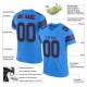 Custom Powder Blue Navy-Red Mesh Authentic Football Jersey