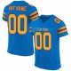 Custom Panther Blue Gold-Red Mesh Authentic Football Jersey