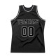 Custom Black Black-White Authentic Throwback Basketball Jersey