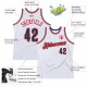 Custom White Navy-Red Authentic Throwback Basketball Jersey