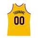 Custom Gold Black-Red Authentic Throwback Basketball Jersey