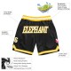 Custom Black White-Gold Authentic Throwback Basketball Shorts