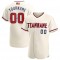 Custom Cream Red-Navy Authentic American Flag Fashion Baseball Jersey