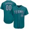 Custom Aqua Gray-Navy Authentic Baseball Jersey