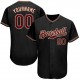 Custom Black Crimson-Khaki Authentic Baseball Jersey