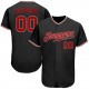 Custom Black Red-Gray Authentic Baseball Jersey