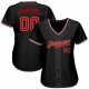 Custom Black Red-Gray Authentic Baseball Jersey